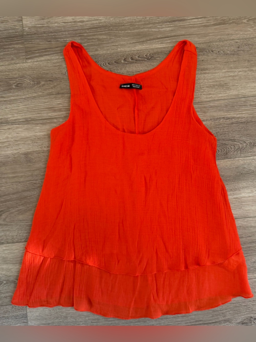 Women's Bright Orange Sleeveless Scoop Neck Tank